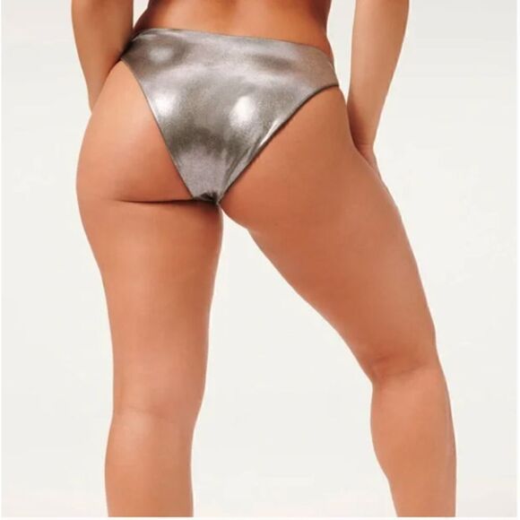 Good American Metallic Better Bikini Bottoms in Stormy Foil Size 1 / Small - Picture 2 of 3